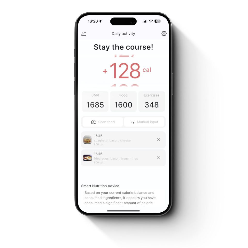 Daily Activity Screen Mockup
