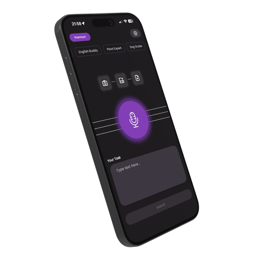 AI Assistant app interface
